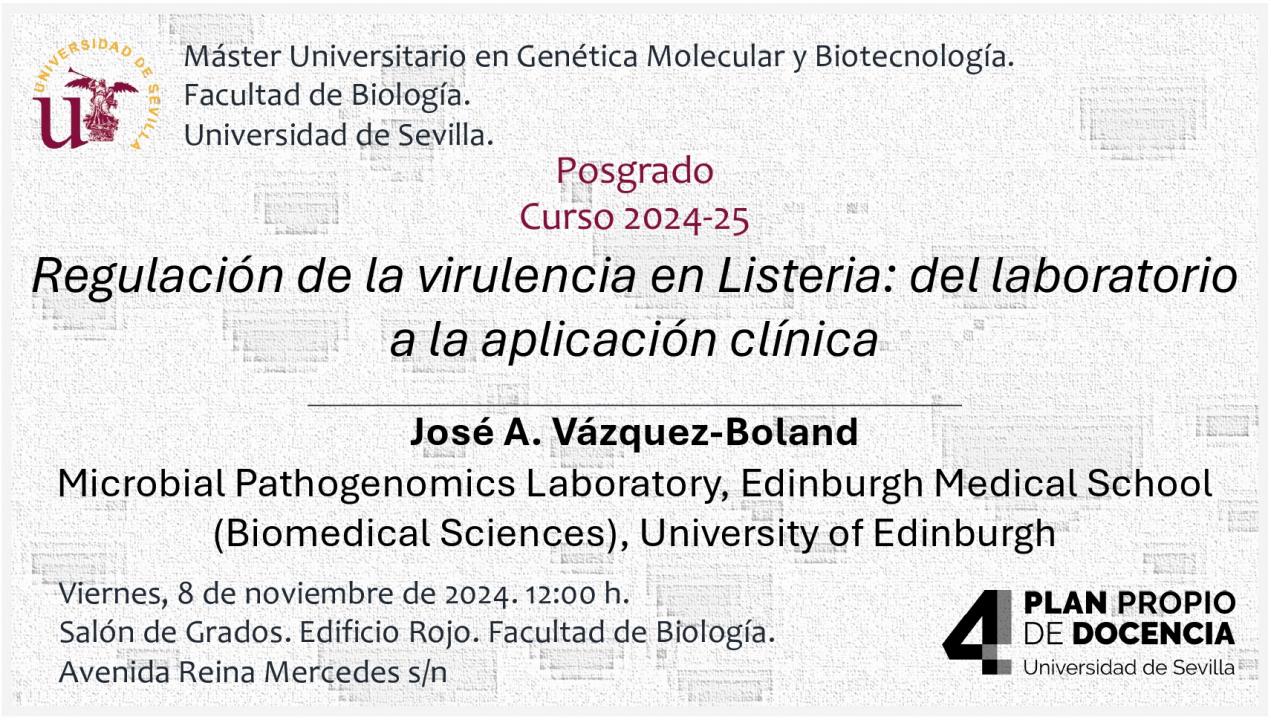 Seminario MUGMB: "Regulation of Listeria virulence: from bench to bedside"