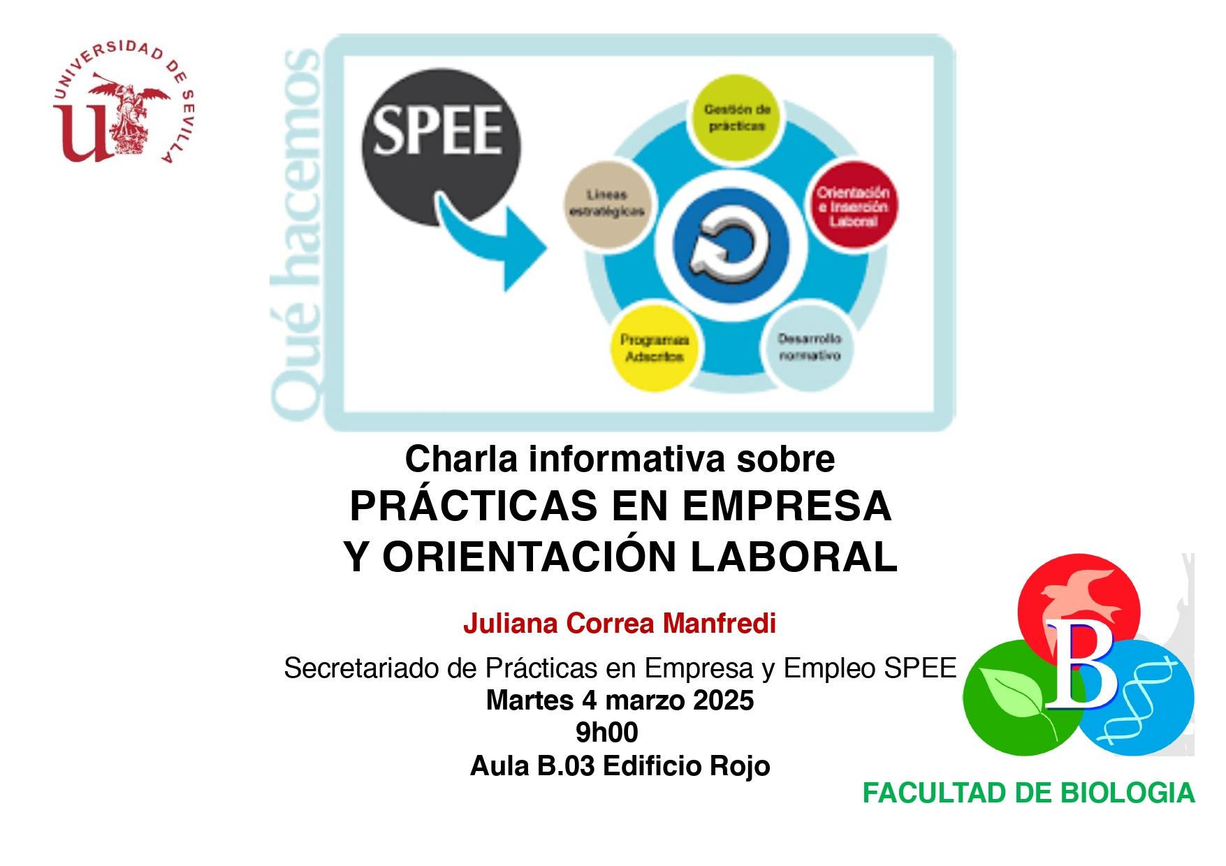 Charla informativa sobre PRÁCTICAS EN EMPRESA Y ORIENTACIÓN LABORAL