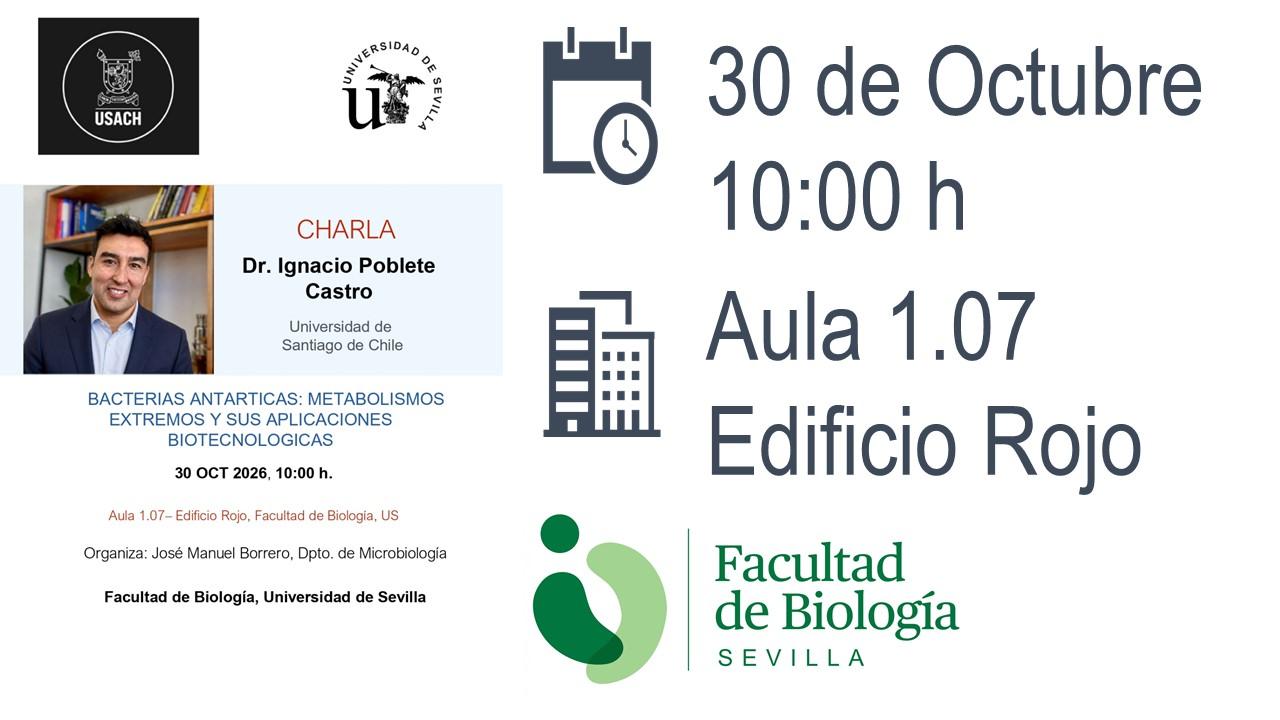 Cartel | Charla: "Bacterias antárticas: metabolismos extremos y sus aplicaciones biotecnológicas"